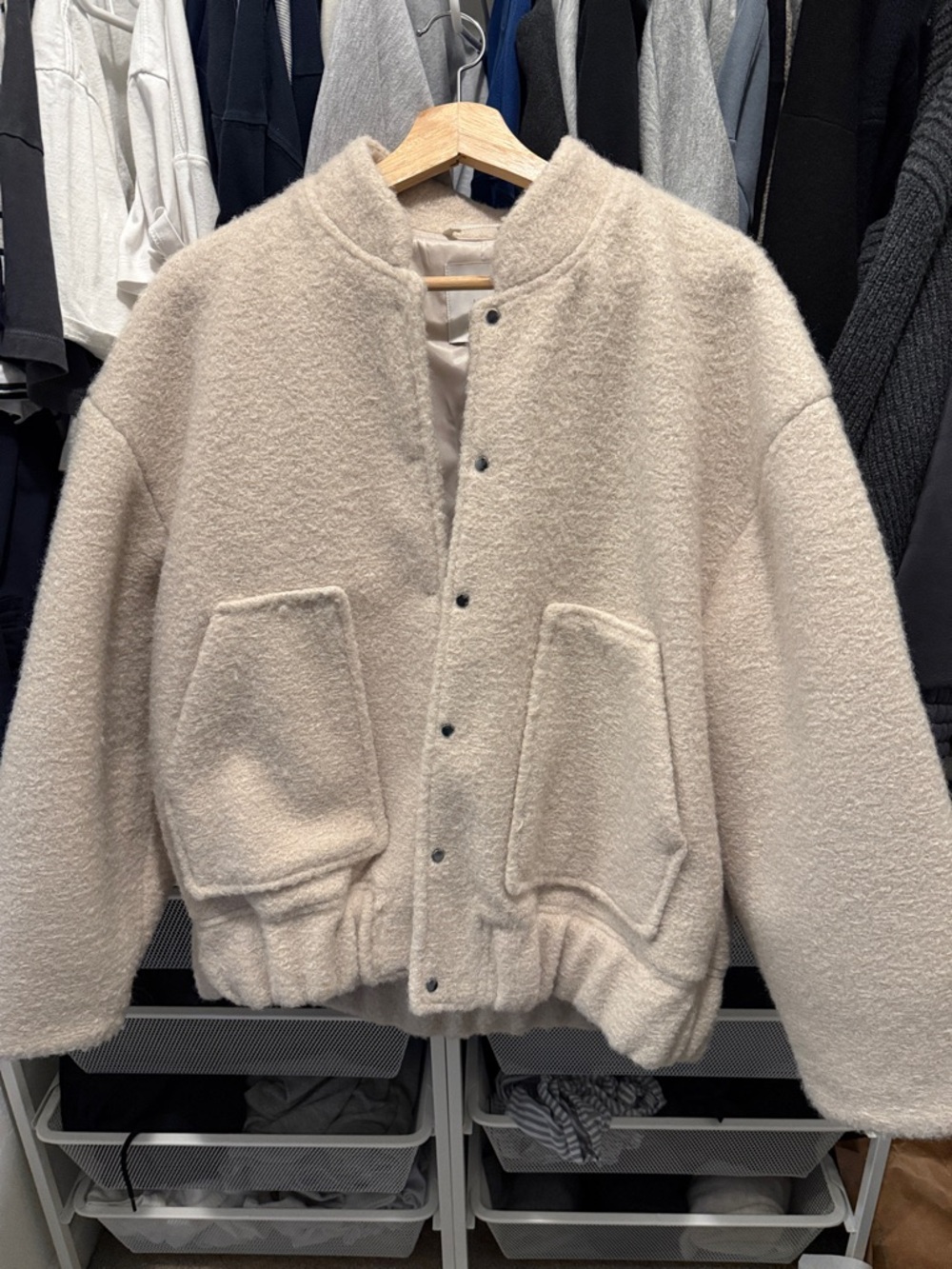 Mango cream bomber jacket